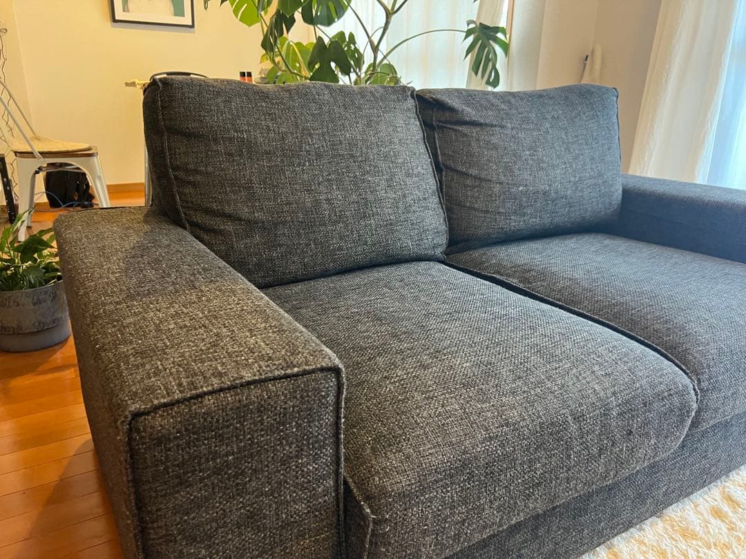 【noce】ダークグレー 2人掛けソファ【8/1までの出品】