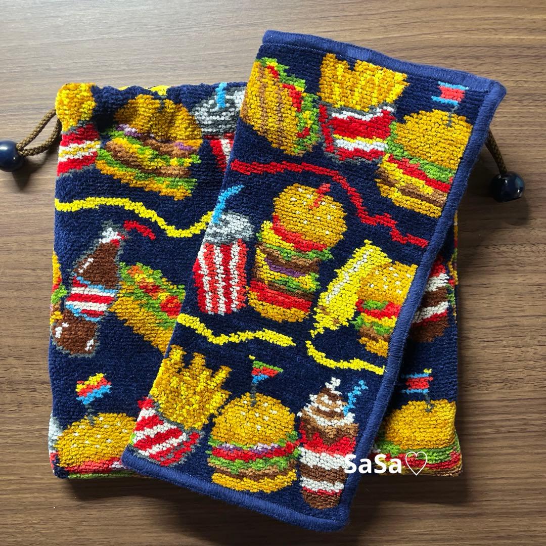 ラブラリーバイフェイラー ハンカチ 巾着 バーガーショップ