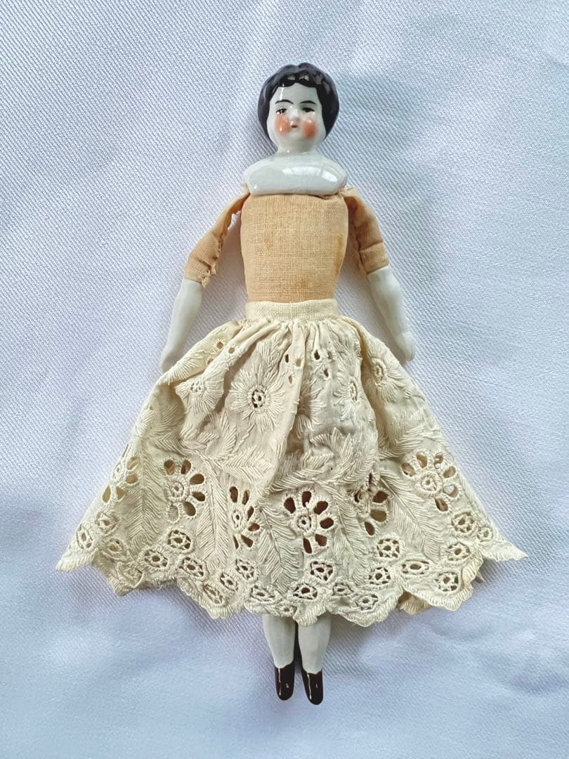 限定価格！チャイナヘッドドール　ドイツ　アンティーク　レース　20センチ