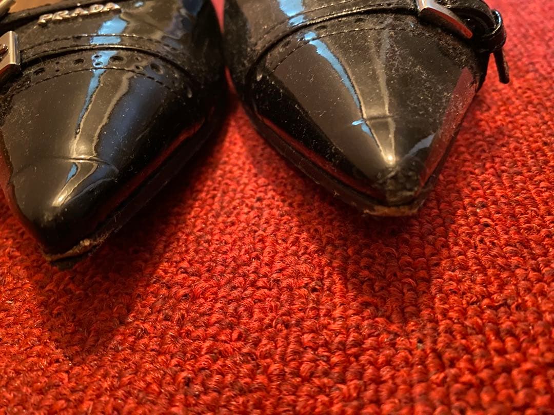 PRADA ブラック フラットシューズ37.5