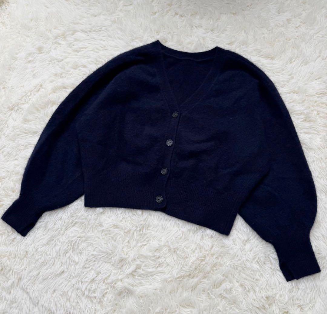 【美品】SHENERYファーカシミア3wayニットカーディガン　ネイビー
