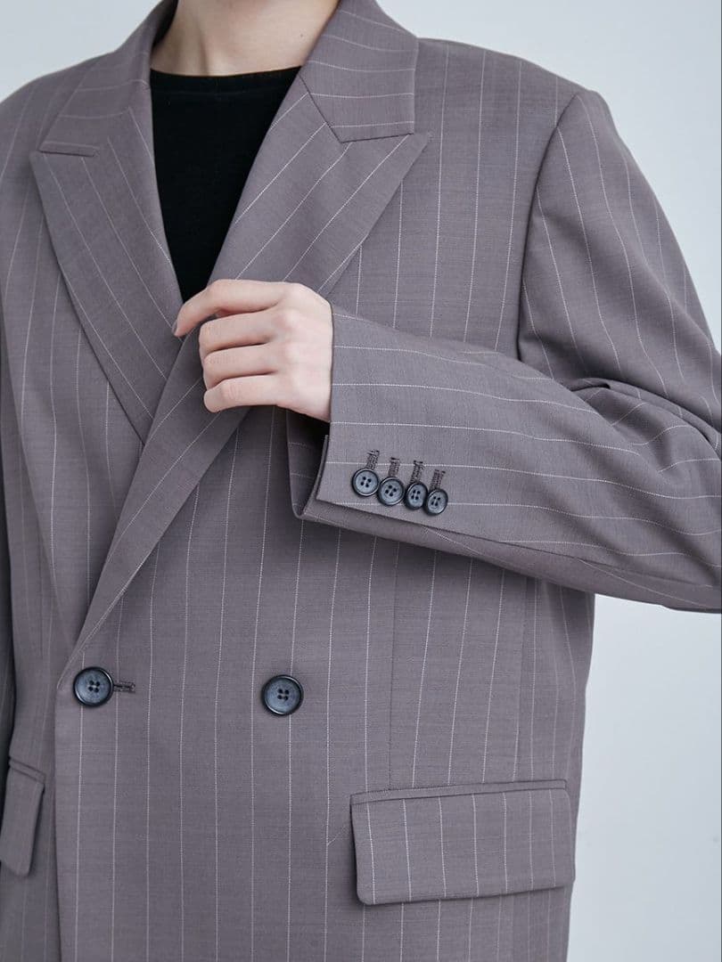 MIESROHE リラクシー ダブルJKT ストライプ