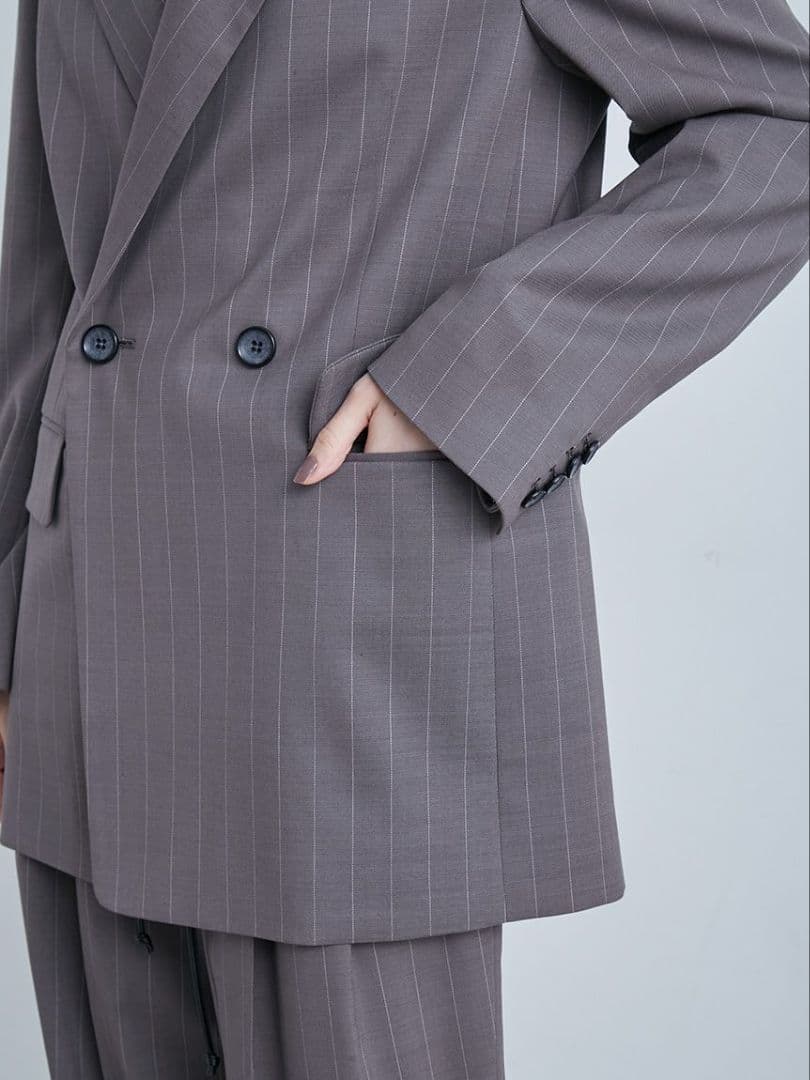 MIESROHE リラクシー ダブルJKT ストライプ