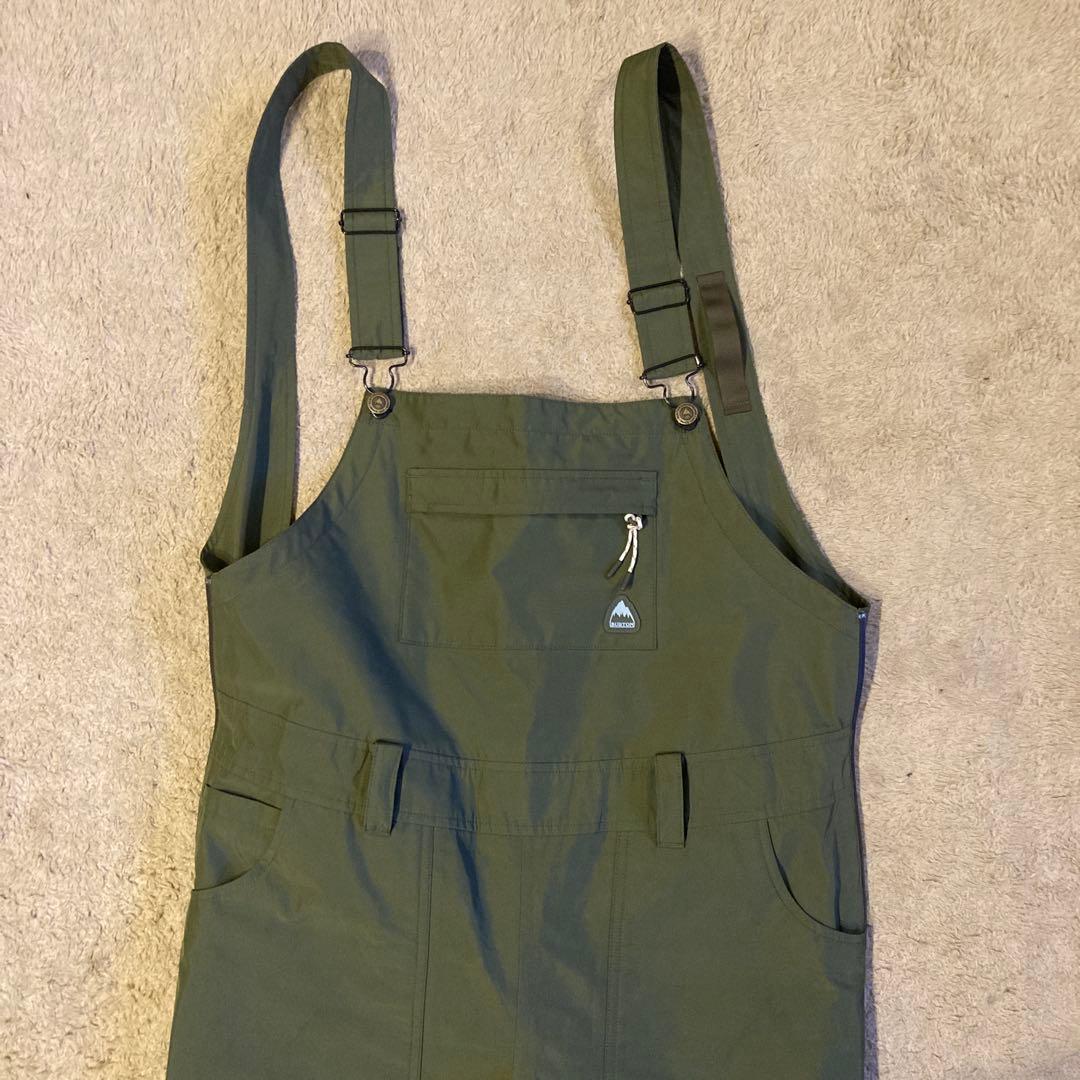 Burton スノーボードウェア カーキ　ビブパンツ ゴアテックス　女性M