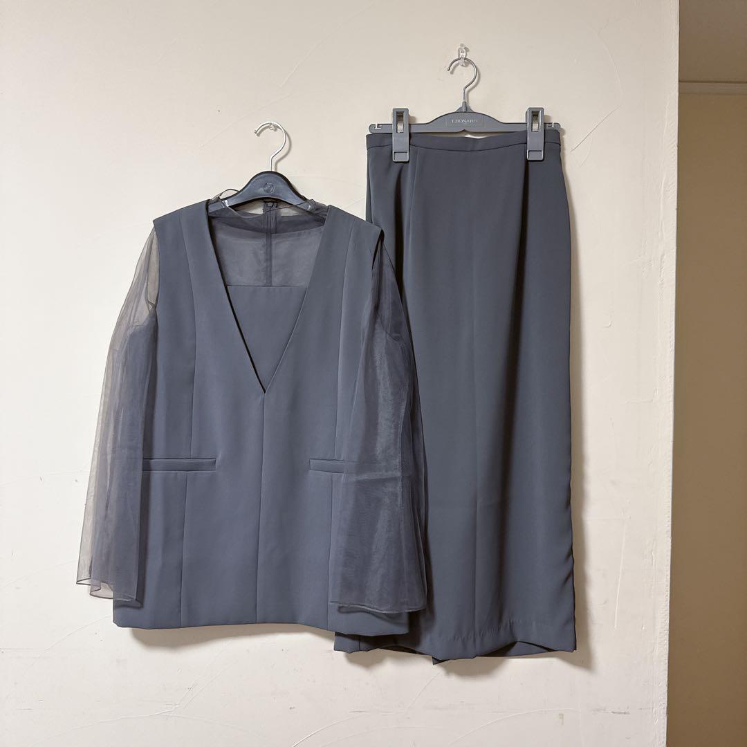 【みく】チュールレイヤードトップス&タイトスカート セットアップ