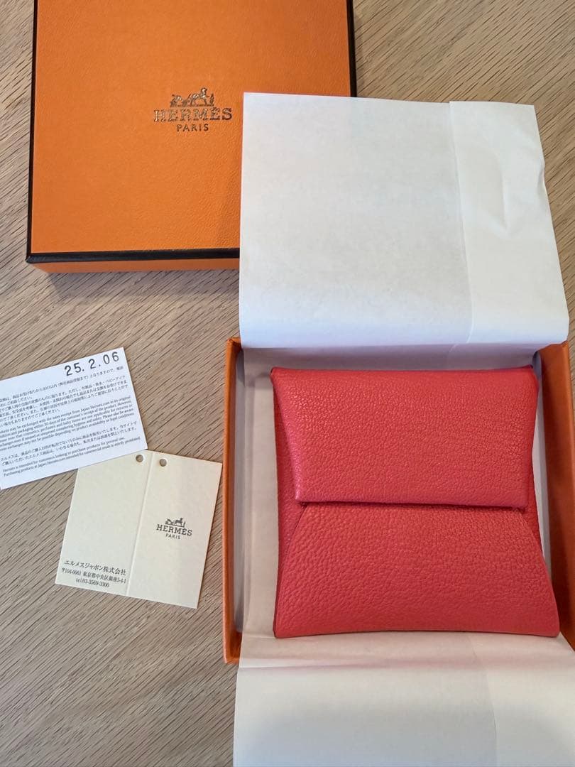 HERMES バスティア　ローズコンフェッティ　ピンク ケース　小銭入れ