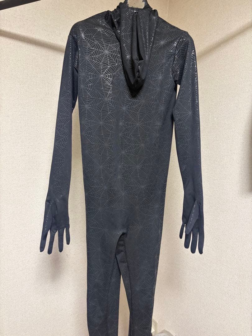 み*ぃ様 アートソン製　ゼンタイ　クモの巣模様　全身タイツ　フード付き