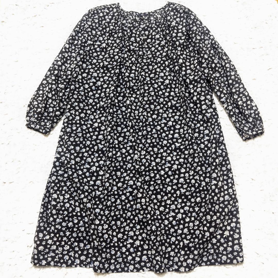 45R コットン 花柄 ギャザー ワンピース Cotton Dress
