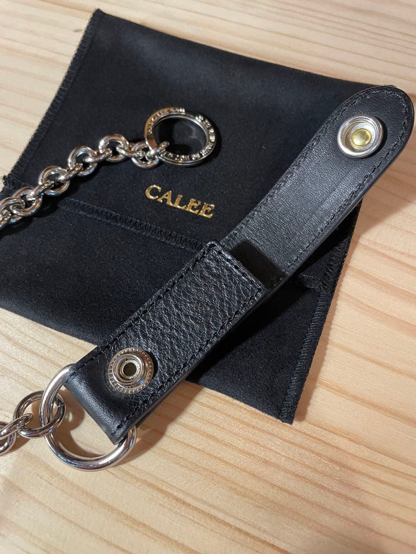 CALEE キャリー シルバーコンチョ レザーウォレットチェーン 新品