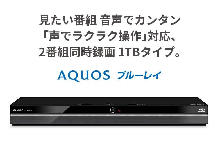 【美品】SHARP AQUOS ブルーレイレコーダー　2B-C10BW1 1TB
