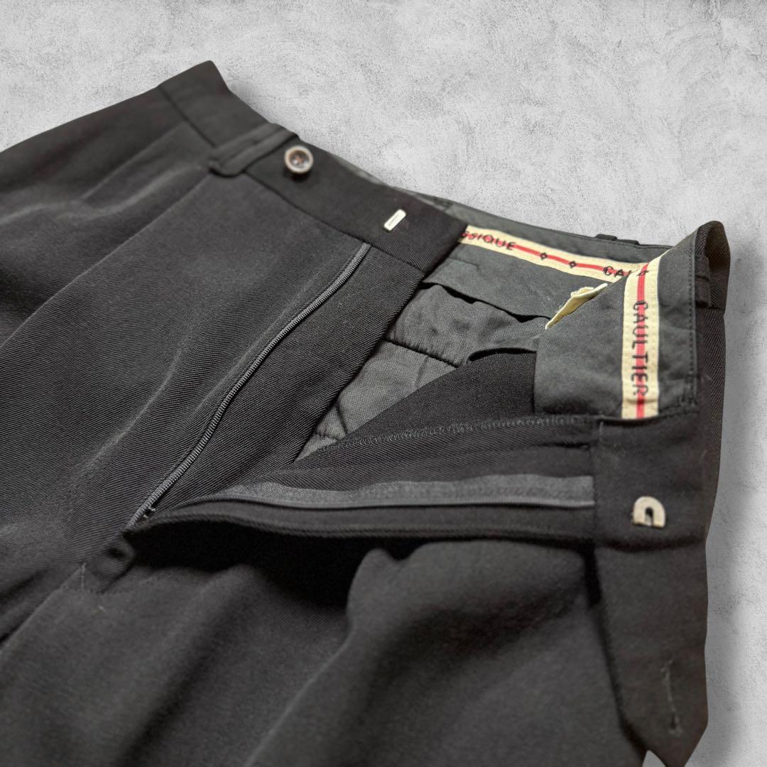 Jean Paul GAULTIER 90's ウールワイドスラックス 黒