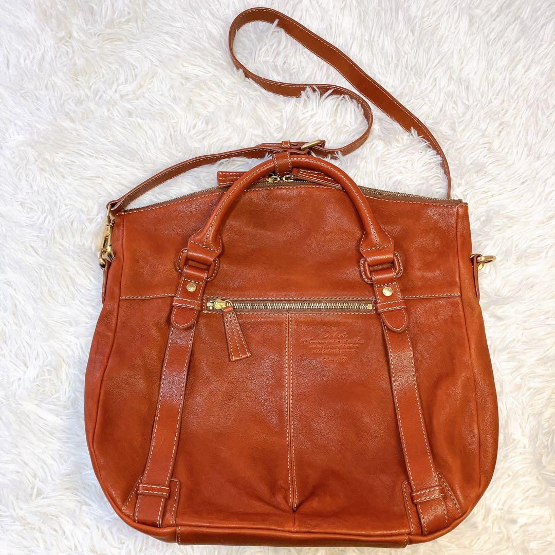 Dakota ダコタ✨本革2wayショルダーバッグ A4可　ブラウン