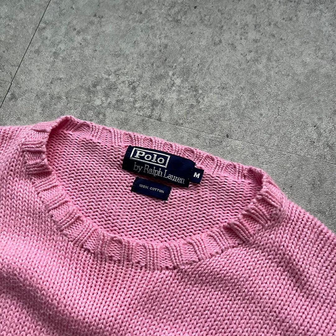 90s Ralph Lauren ポロバイラルフローレン コットンニット ピンク