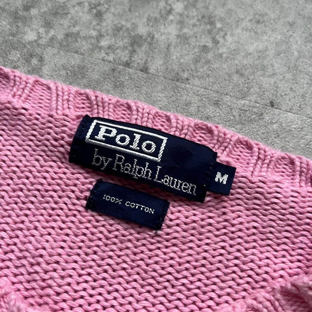 90s Ralph Lauren ポロバイラルフローレン コットンニット ピンク