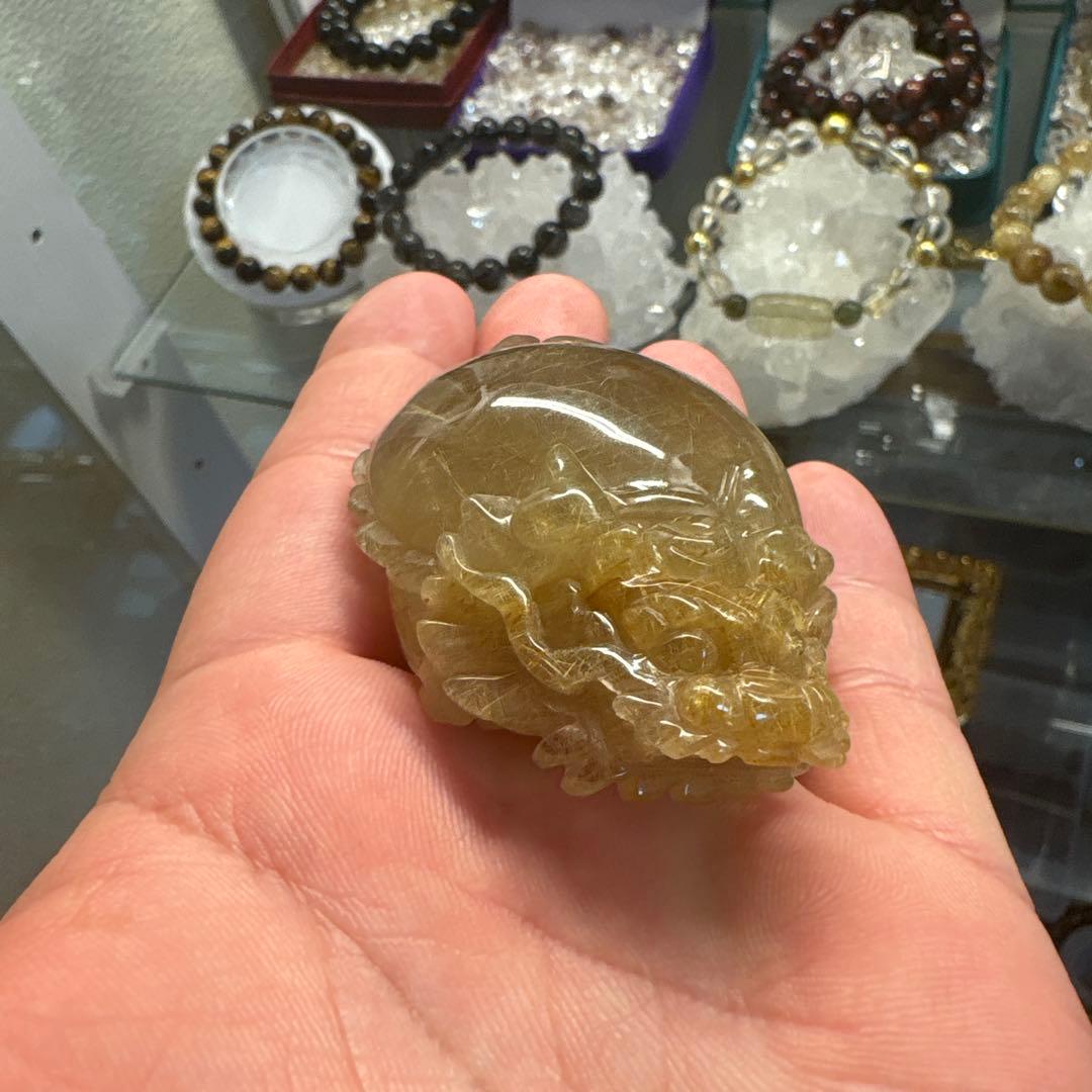 ゴールドルチル　ロングイ　置物　金運　開運