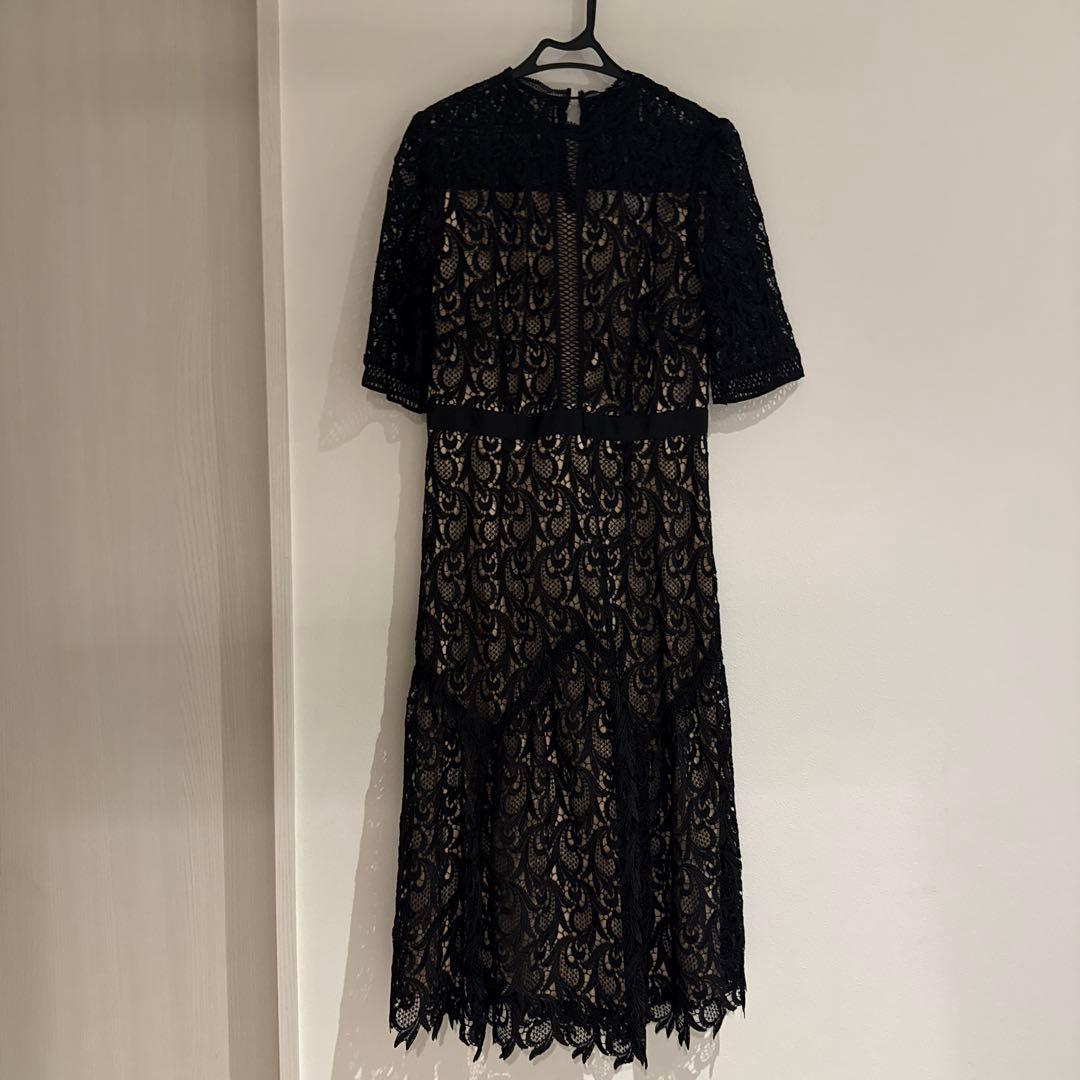 セルフォード　フラワーレースワンピース　ドレス　黒