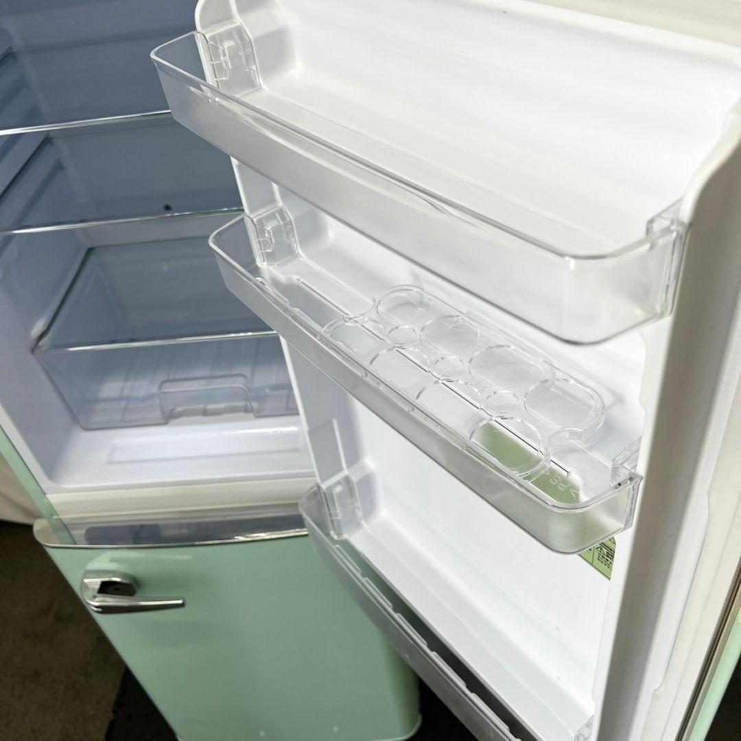 128 冷蔵庫　レトロ　おしゃれ　小型　スリム　可愛い　一人暮らし　設置無料