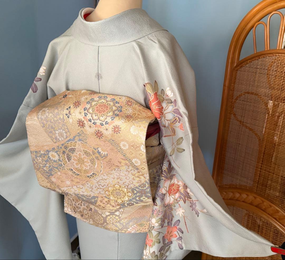 訪問着フルセット、四季の花、グラデーション