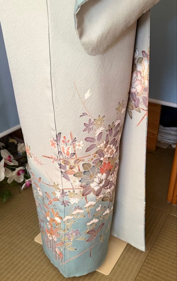 訪問着フルセット、四季の花、グラデーション