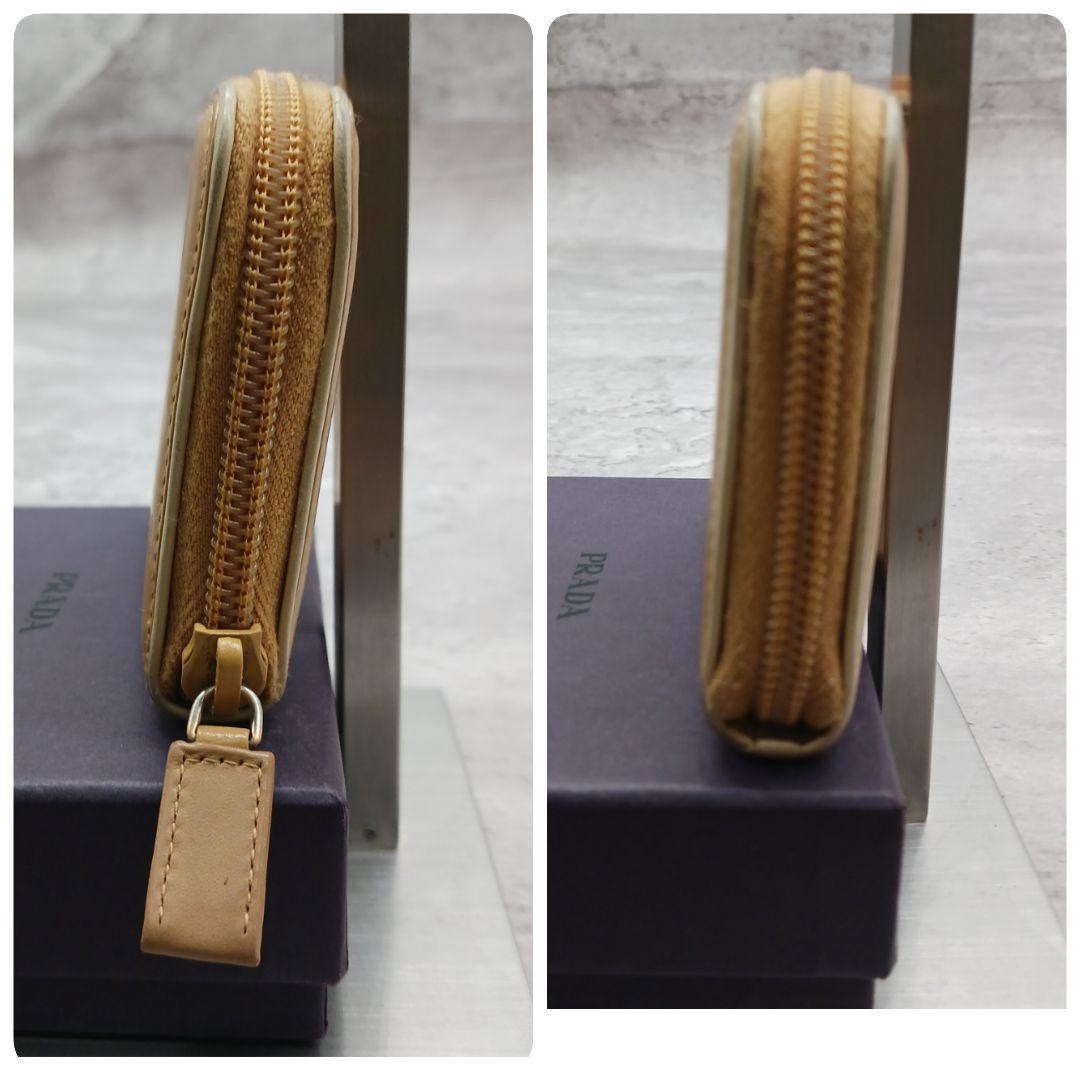 ✨美品✨ プラダ ラウンドファスナー レザー ケース マスタード