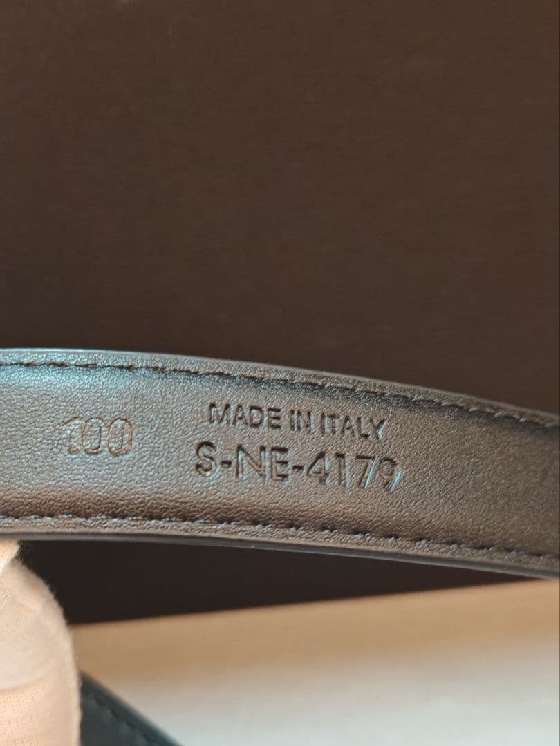 CELINE ブラックレザーベルト ゴールド金具