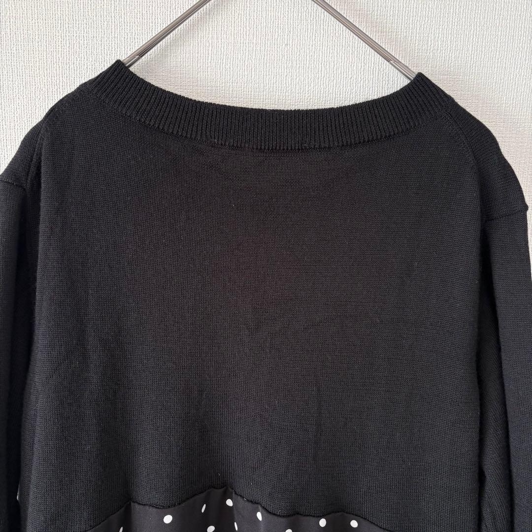 BEARDSLEY ビアズリー ドットマルワンピース 黒 白 フリー　コクーン