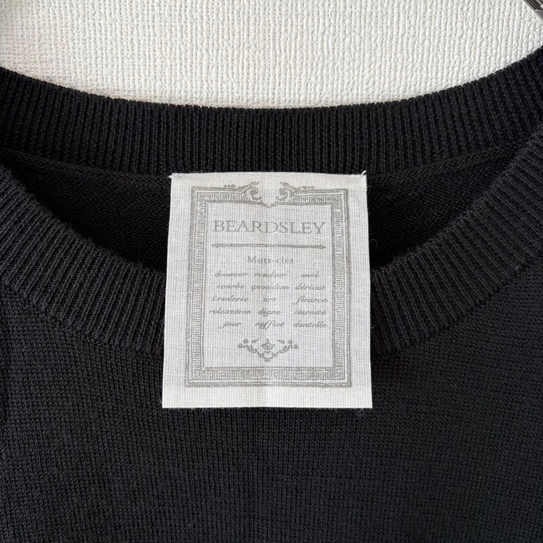 BEARDSLEY ビアズリー ドットマルワンピース 黒 白 フリー　コクーン