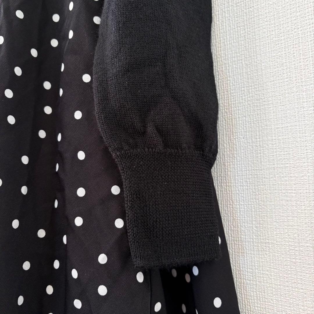 BEARDSLEY ビアズリー ドットマルワンピース 黒 白 フリー　コクーン