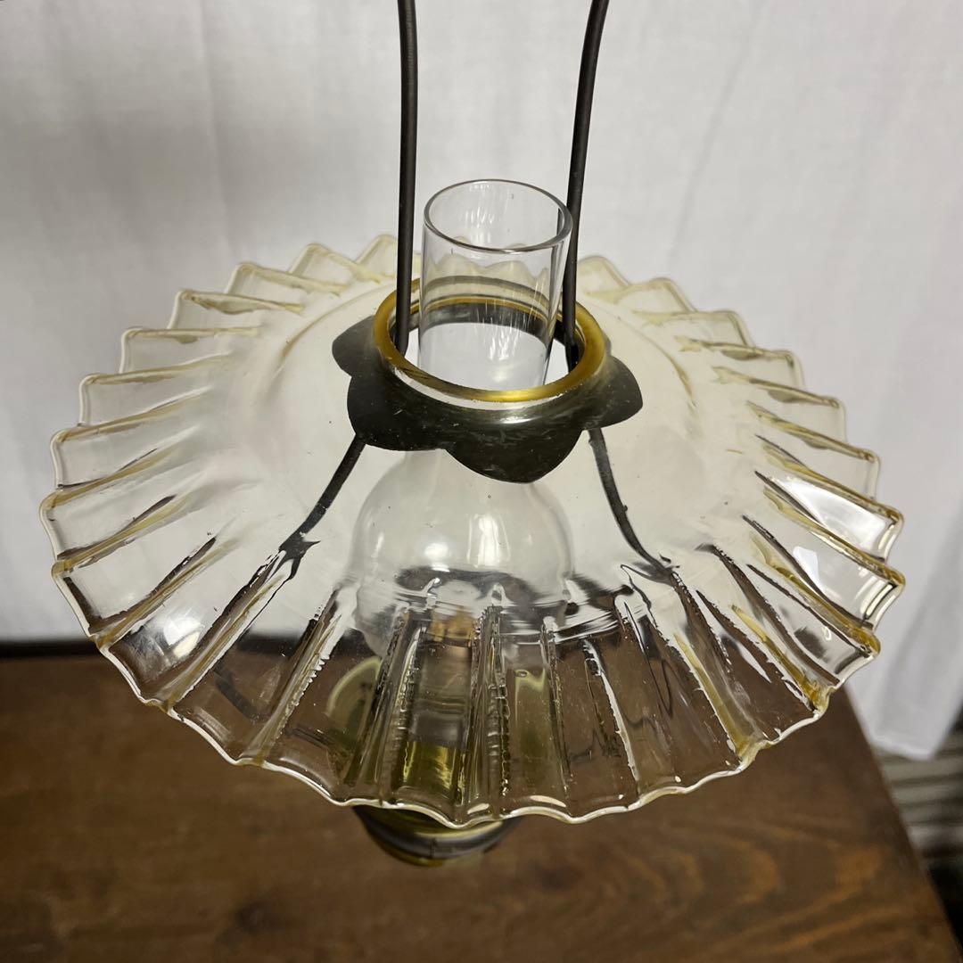 古雑貨◾️北一硝子 縁波ガラスシェード オイルランプ ランタン ライト 照明