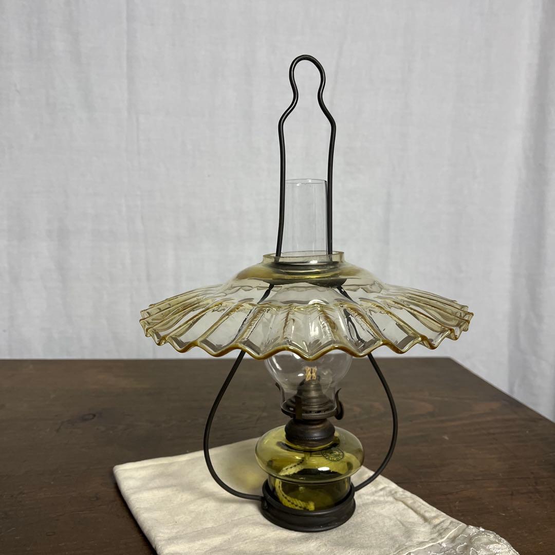 古雑貨◾️北一硝子 縁波ガラスシェード オイルランプ ランタン ライト 照明