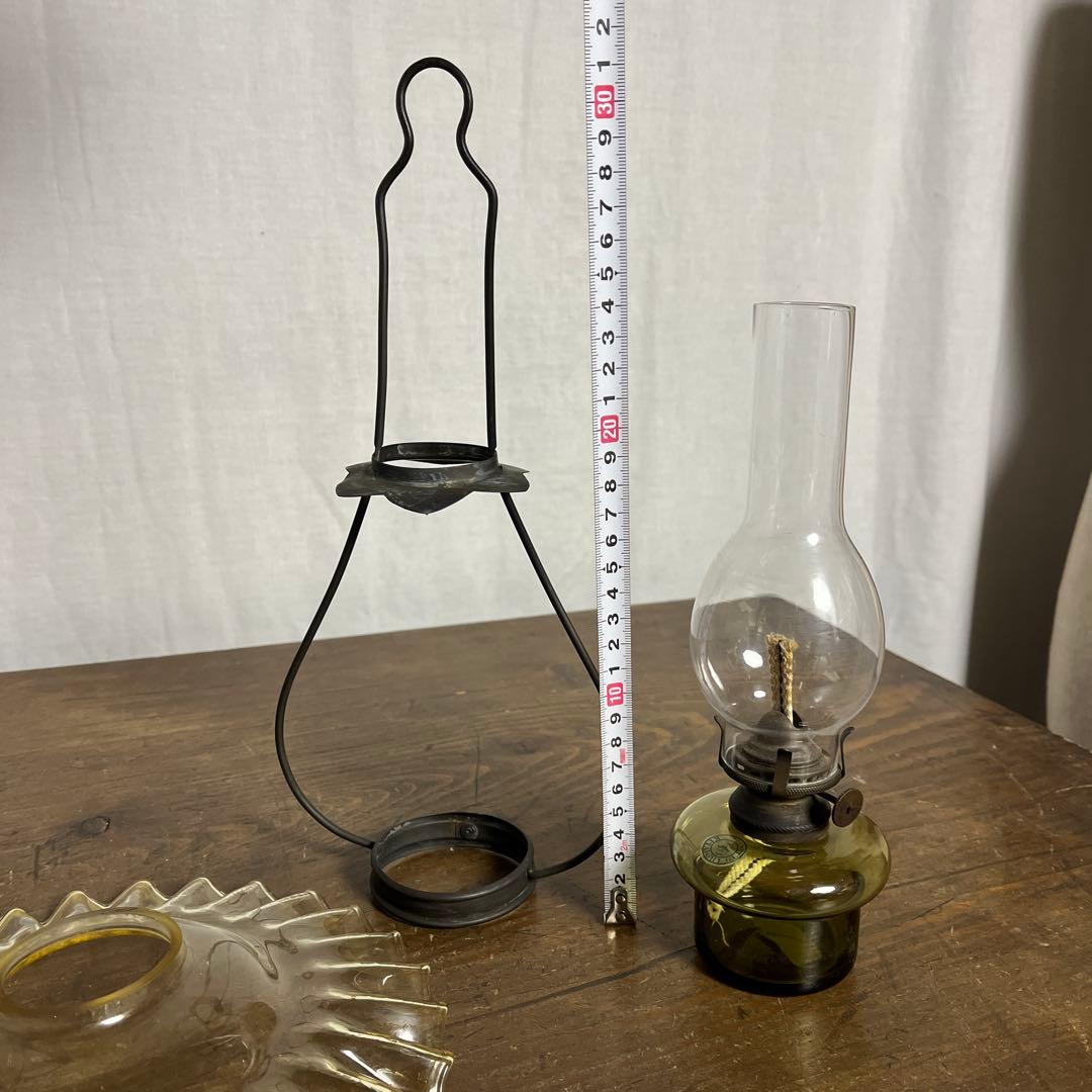 古雑貨◾️北一硝子 縁波ガラスシェード オイルランプ ランタン ライト 照明