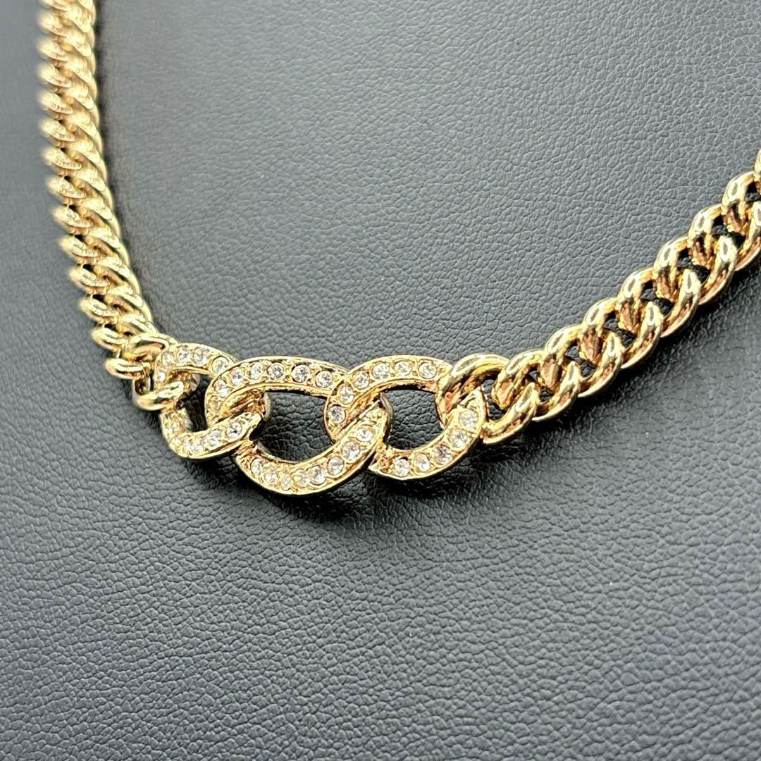 【極美品】 DIOR オールドディオール チェーン ネックレス ラインストーン