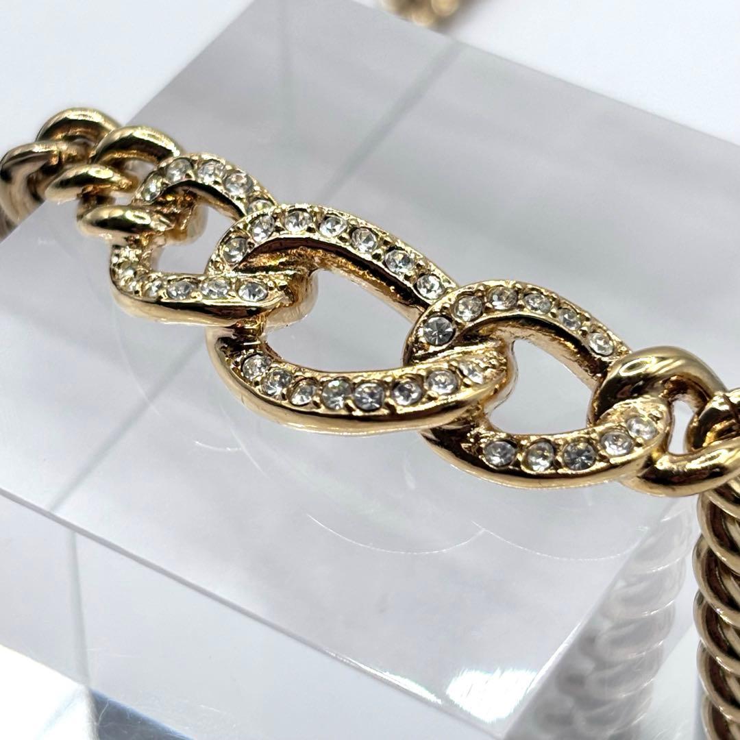 【極美品】 DIOR オールドディオール チェーン ネックレス ラインストーン