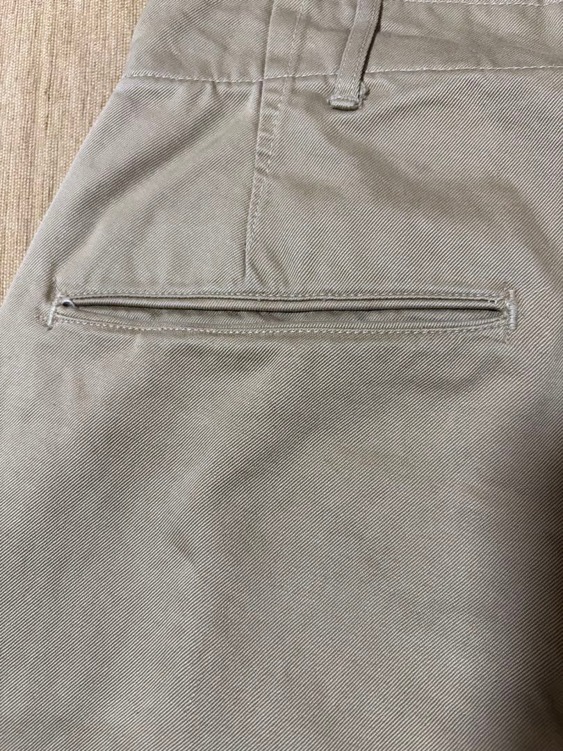 40's U.S.ARMY チノパンツ　尿素ボタン　両玉縁　細ベルトループ　実物