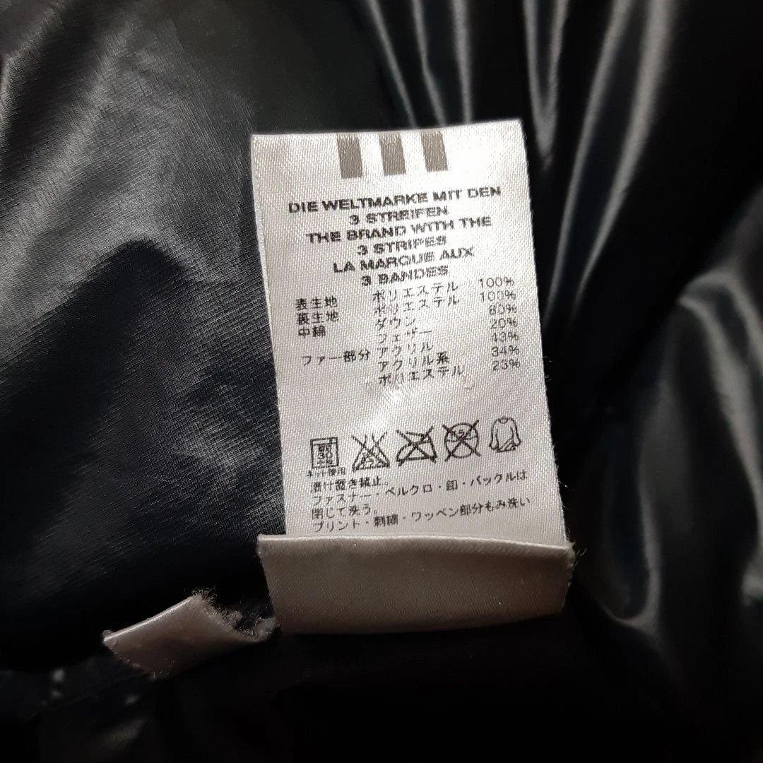 人気ブラック◆adidas　 ダウンジャケット ファー付き◆Y2K◆アディダス