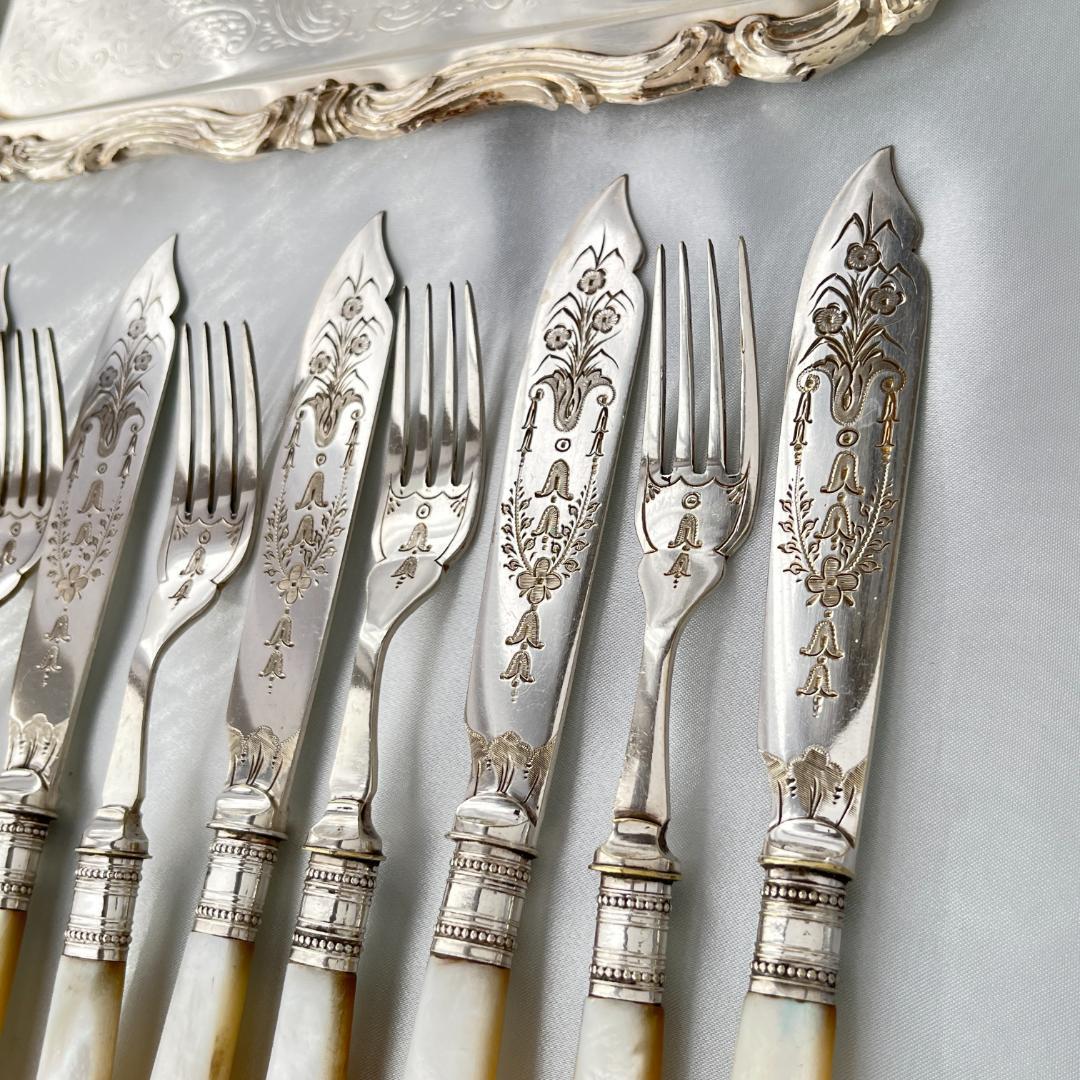 【ATKIN BROS】【白蝶貝】カトラリーセット ナイフ/フォーク 10本