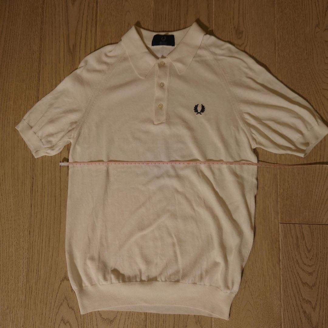 Fred Perry ホワイト ニットポロシャツ S