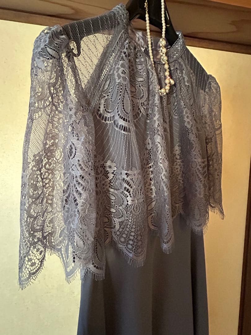 DorryDoll プチハイネックフレアレーススリーブフィッシュテールワンピース