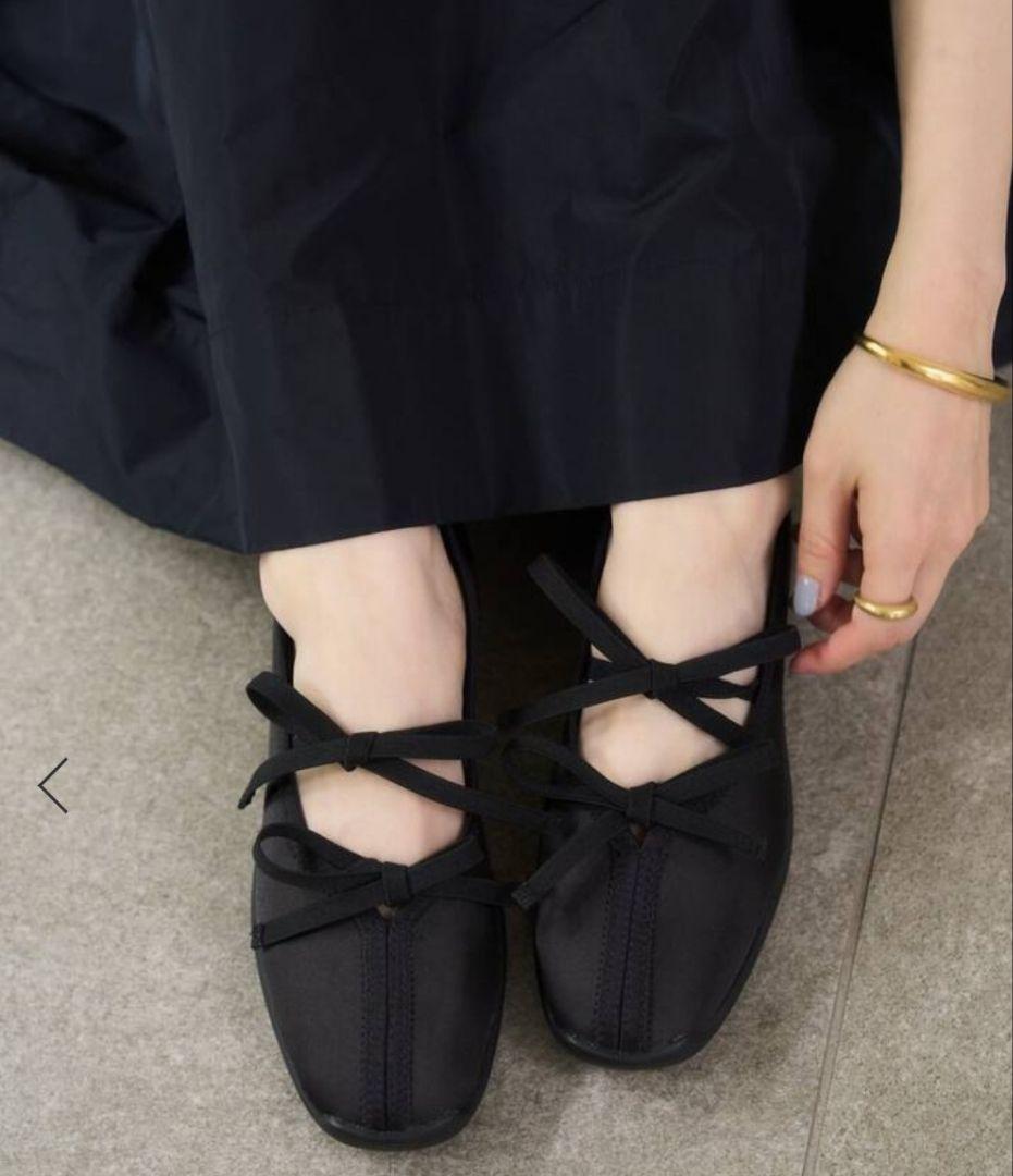 LETALON ブラック フラットシューズ スニーカーパンプス