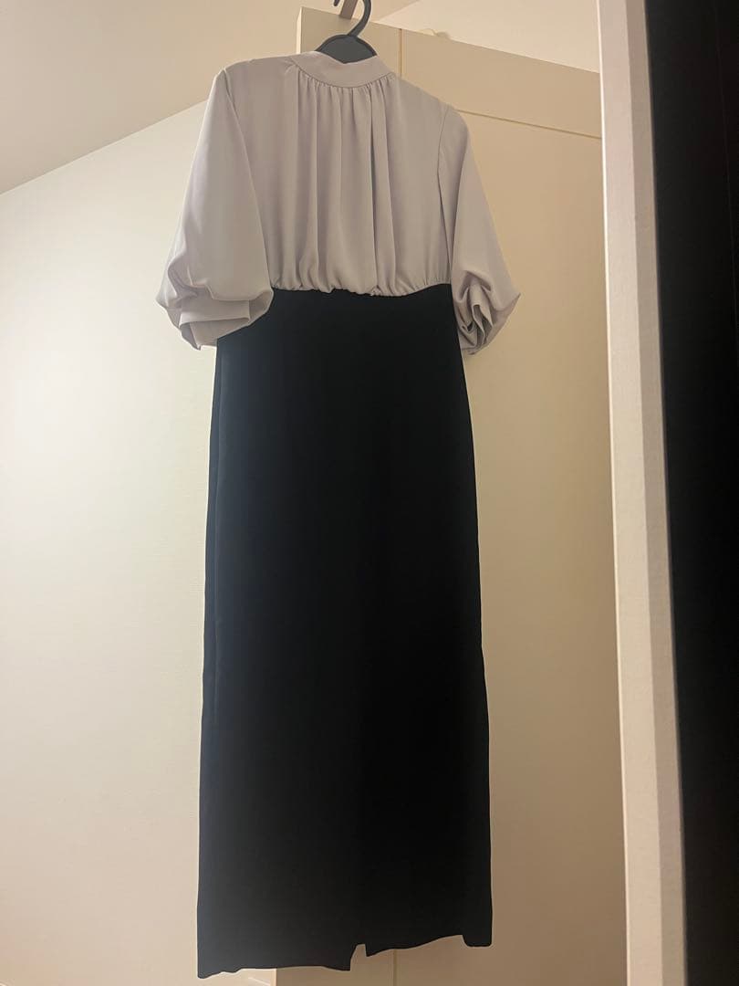 今期新品　ヤマダヤ　バックリボンワンピース　バイカラー　ドッキングワンピース