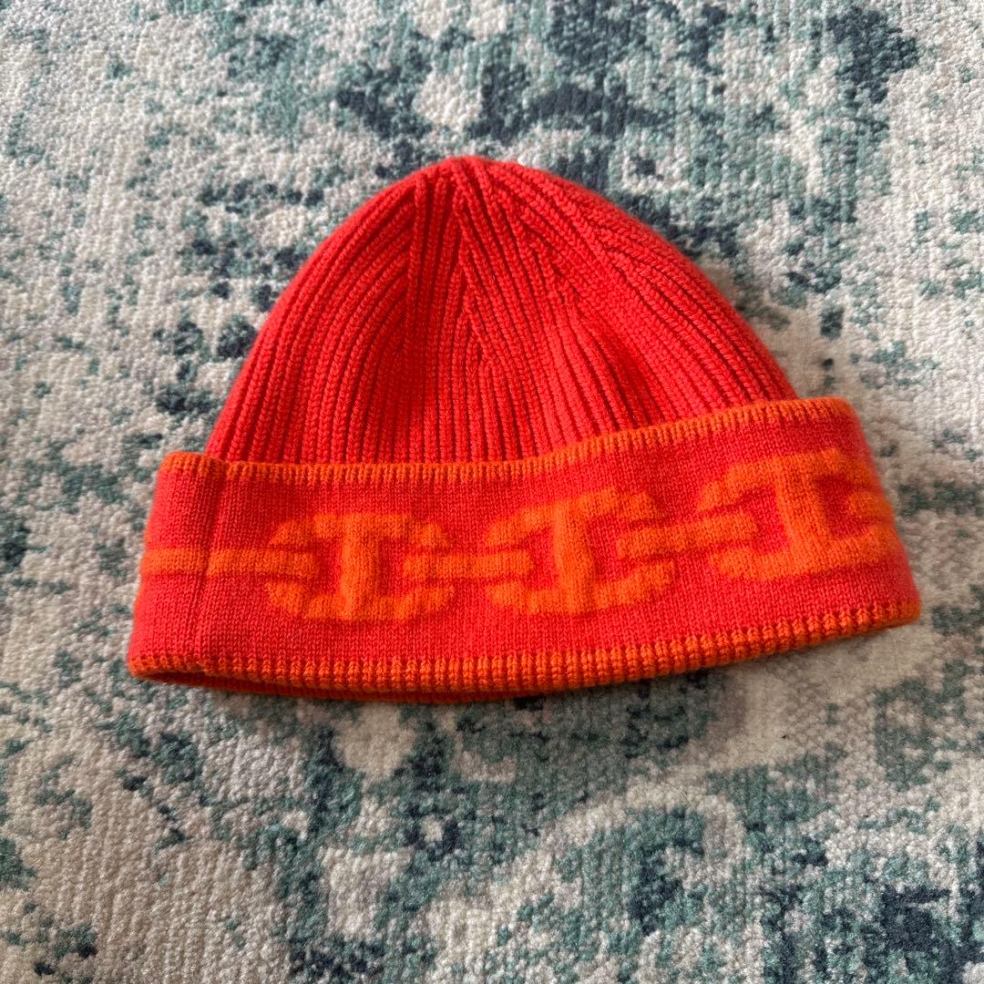 HERMES オレンジ ニット帽 M