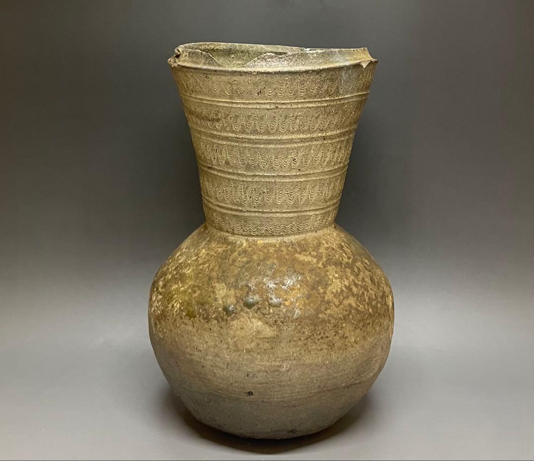 須恵器　新羅　長頸壷　自然釉　L691