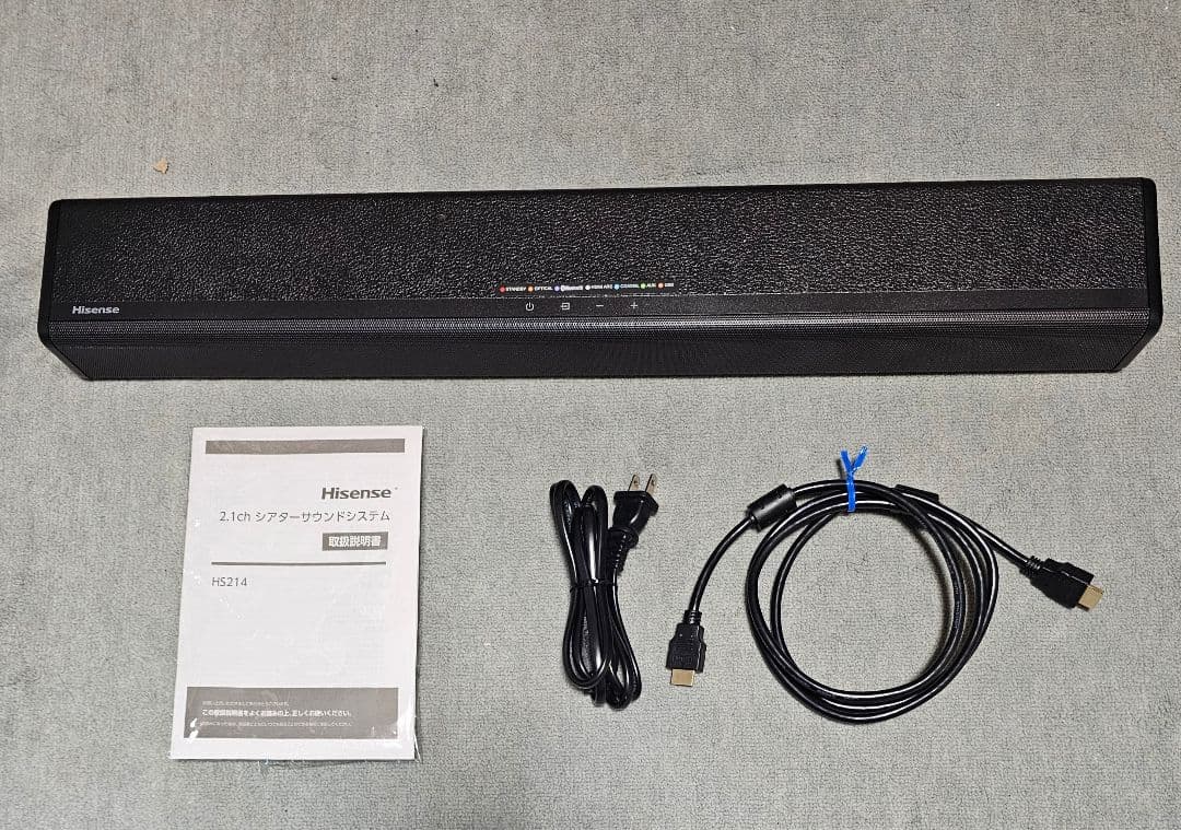 【美品】ハイセンス 2.1ch サウンドバー スピーカー HS214 リモコン