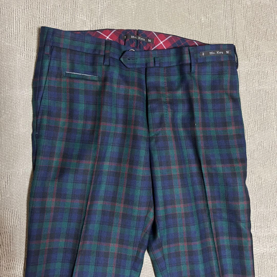 PT01 チェック柄 スラックス 50