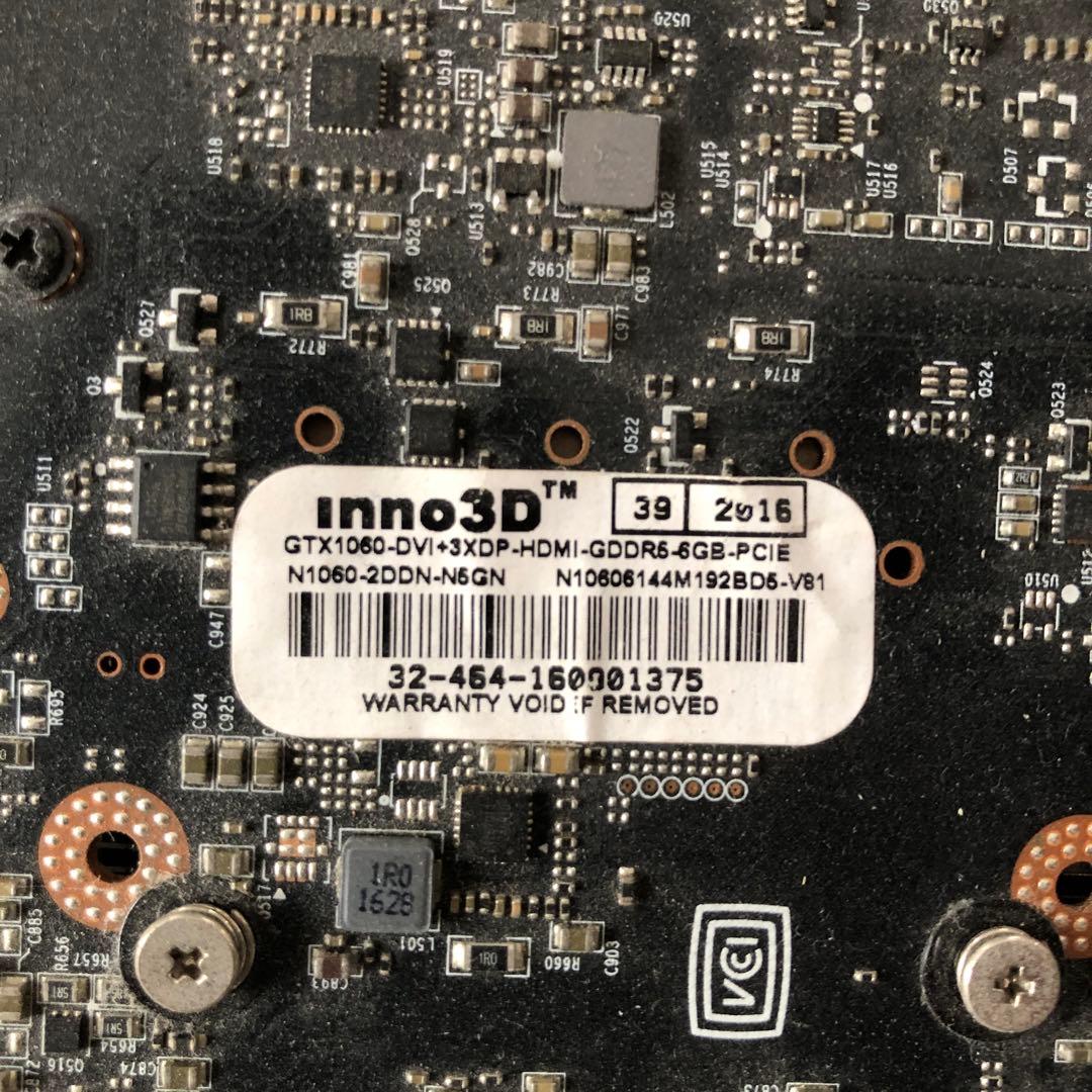 Inno3D GeForce GTX 1060 6GB 動作確認済み