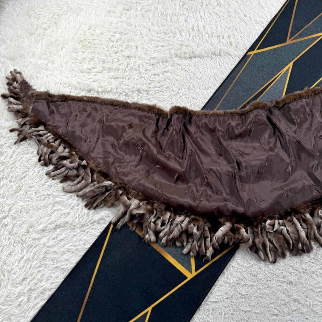 極美品 ロシアンセーブル ショール リアルファー 大判 毛並み◎なめし柔らか