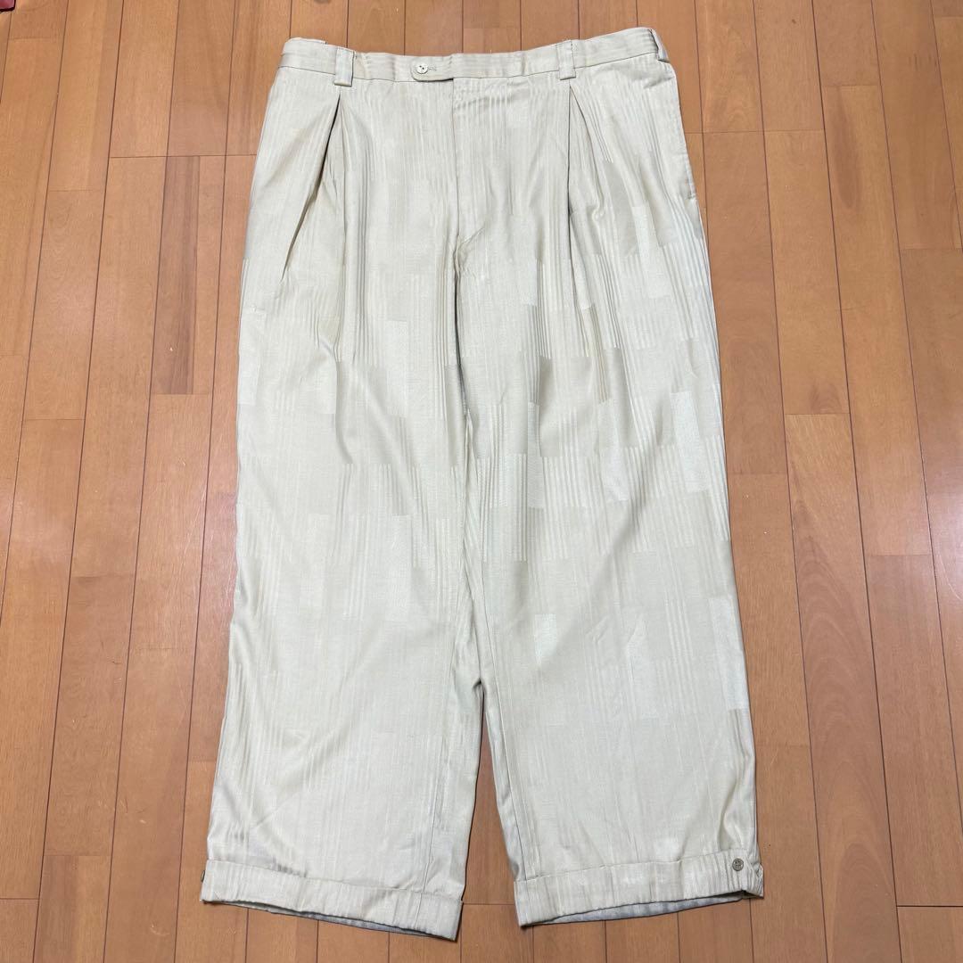 【極太スラックス大放出‼️】Stacy Adams ワイドスラックス クリーム色