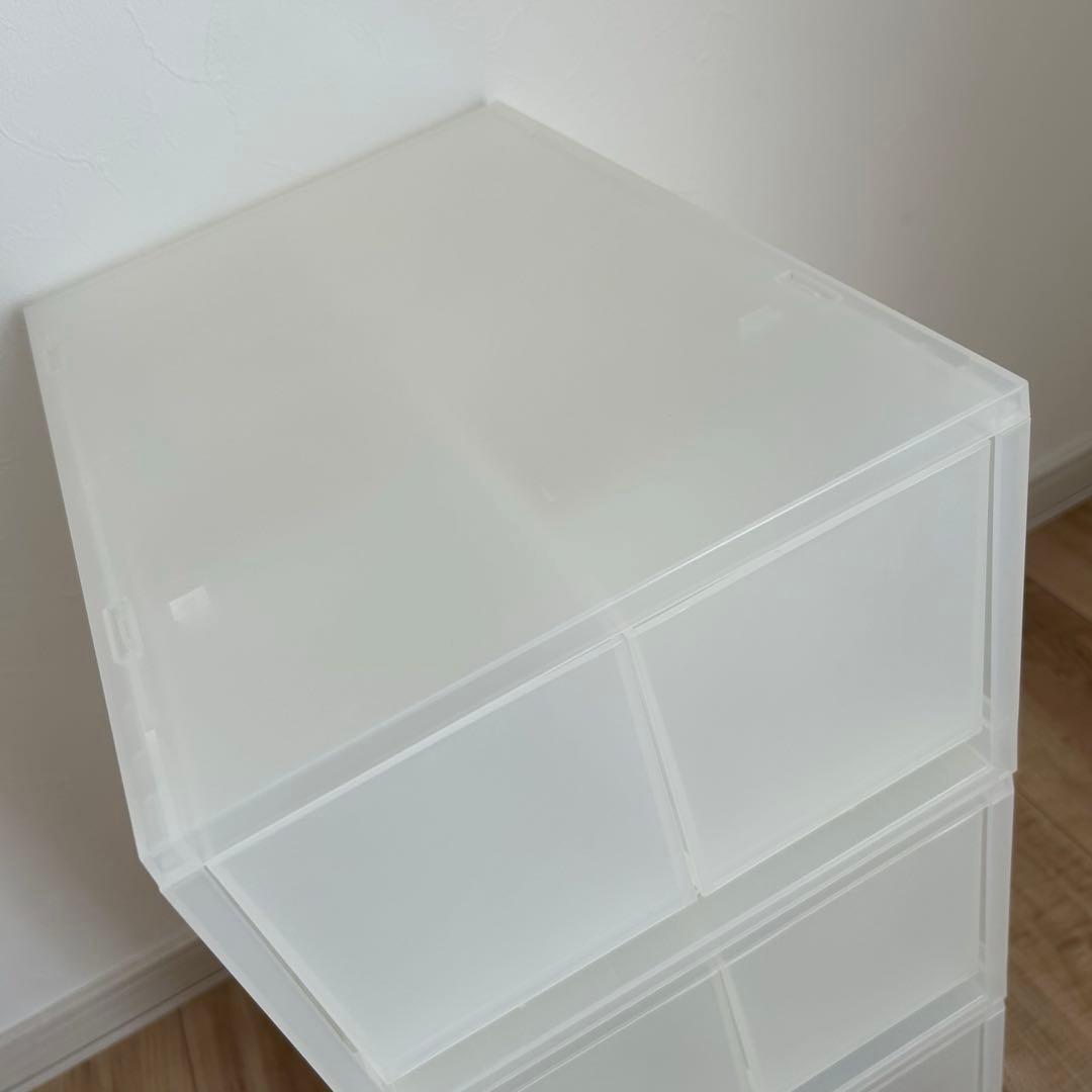 美品 無印良品 ポリプロピレン小物収納ケース 大 引出2個 半透明 6個セット