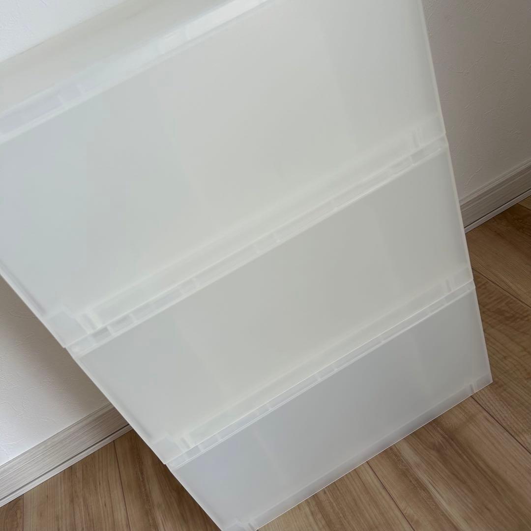 美品 無印良品 ポリプロピレン小物収納ケース 大 引出2個 半透明 6個セット