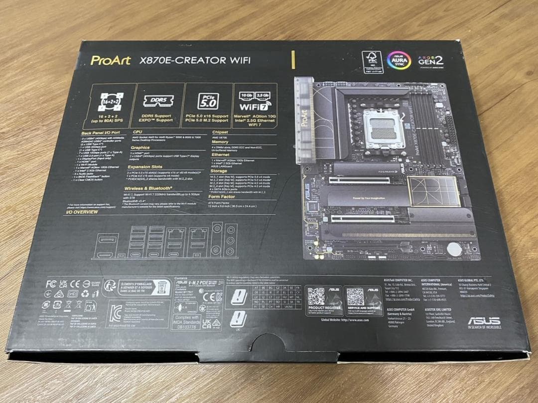 エイスース ProArt X870E Creator WIFI マザーボード